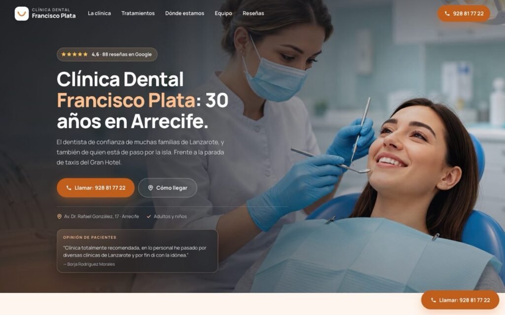 Propuesta de web para Clínica Dental Francisco Plata
