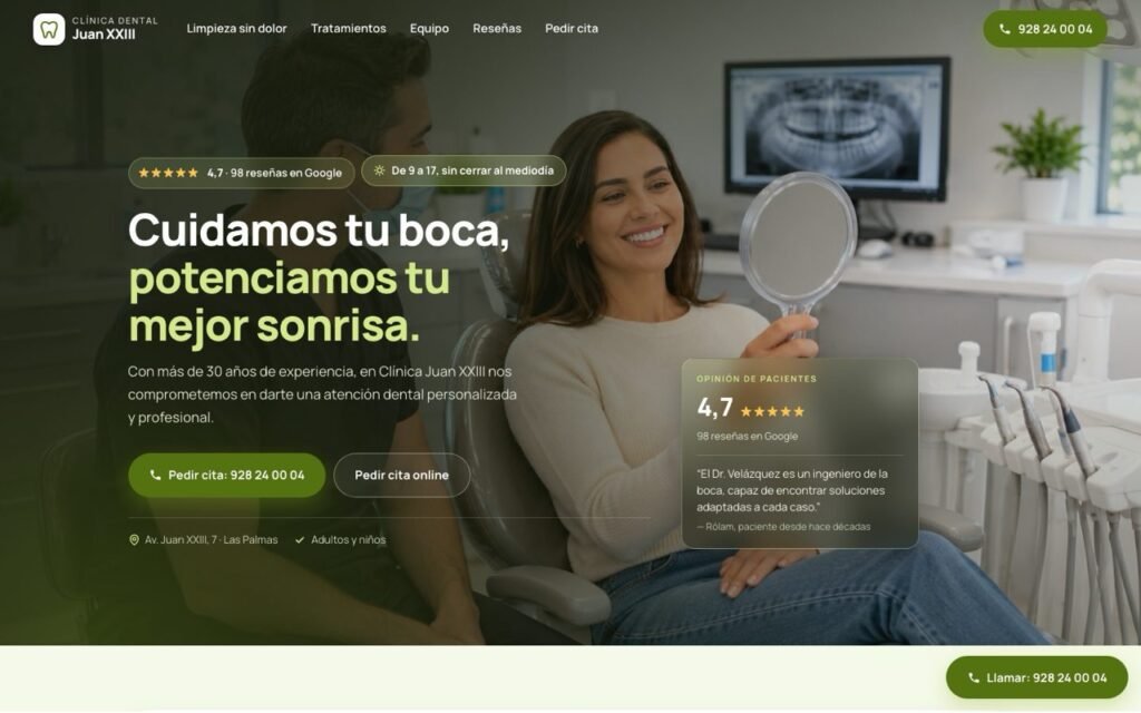 Propuesta de web para Clínica Dental Juan XXIII
