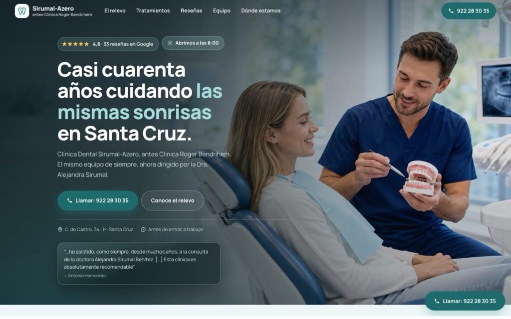 Propuesta de web para Clínica Dental Sirumal-Azero